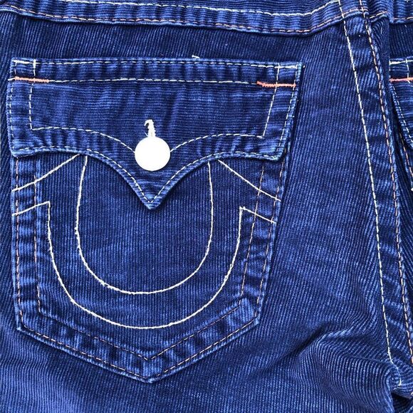 True Religion Jeans Size 34 RICKY Corduroy Blue - Picture 9 of 12